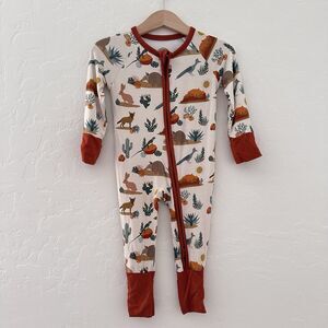Emerson and Friends Size 6-12 Mo Zipper Footie Bamboo Pajama Desert Friends